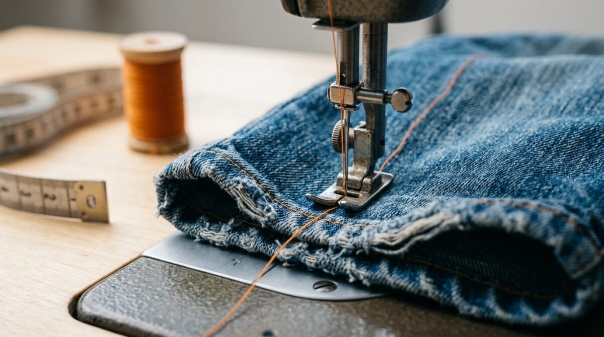 entdecken Sie den Profi-Trick zum Kürzen Ihrer Jeans, ohne den originalen Saum zu zerstören – einfach, kostengünstig und effektiv