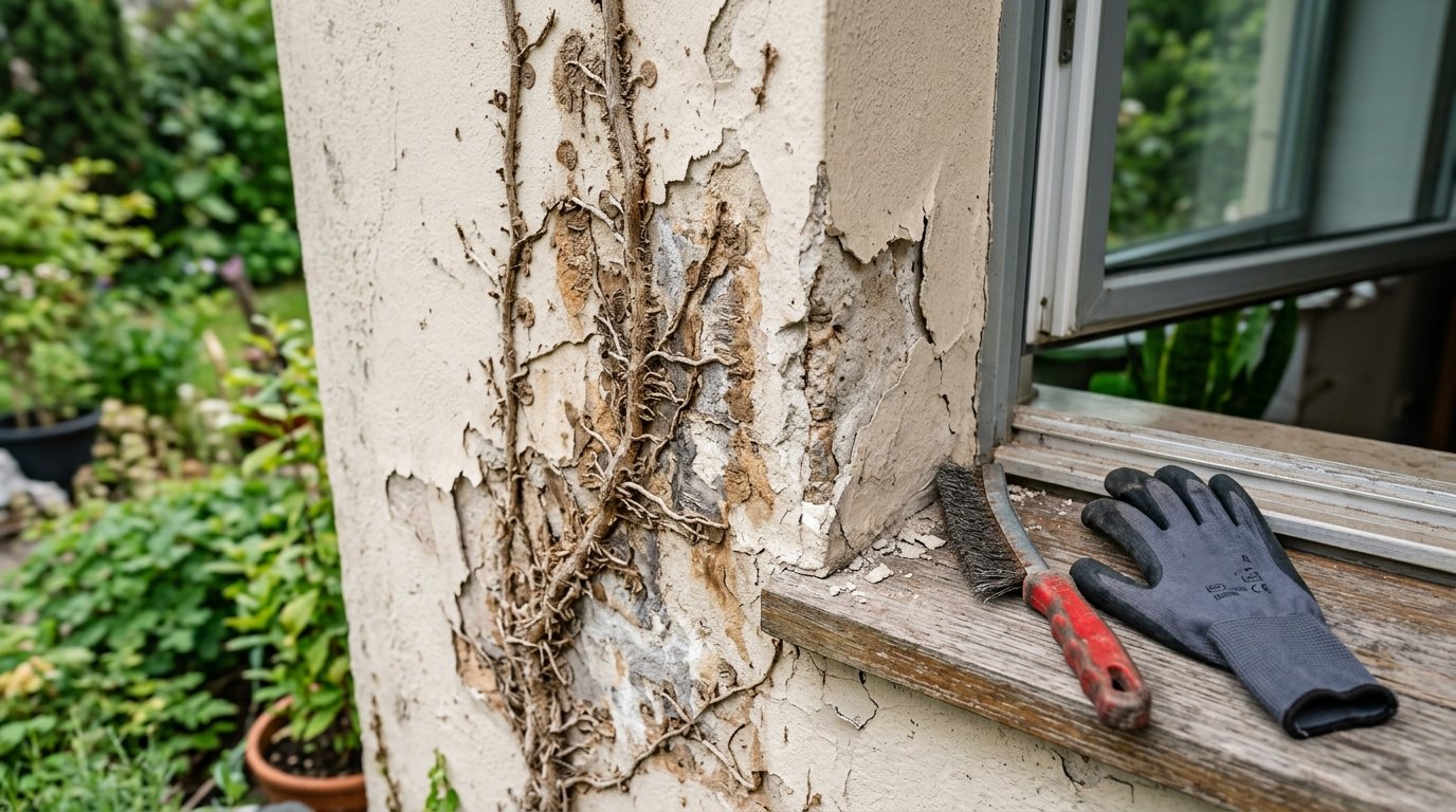 entdecken Sie, warum Efeu an der Fassade zu versteckten Schäden und teuren Sanierungen führt und wie Sie Ihre Hausfassade schützen