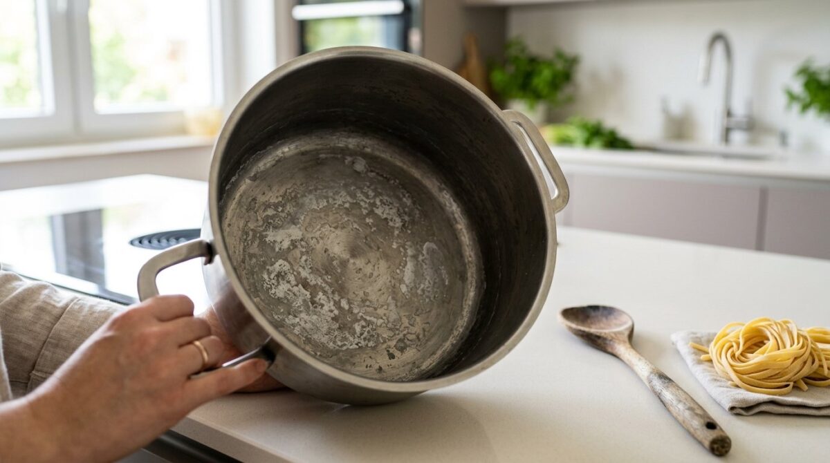 entdecken Sie, wie weiße Kalkablagerungen in Ihrem Topf entstehen und welche Auswirkungen hartes Wasser auf Ihre Kochgeschirr und Speisen hat