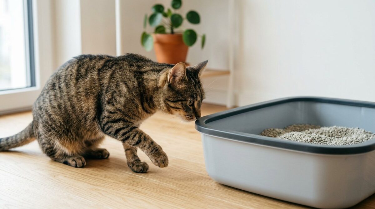 entdecken Sie, warum Ihre Katze um das Katzenklo kratzt und nicht hineingeht - Lösungen für dieses Verhaltensproblem